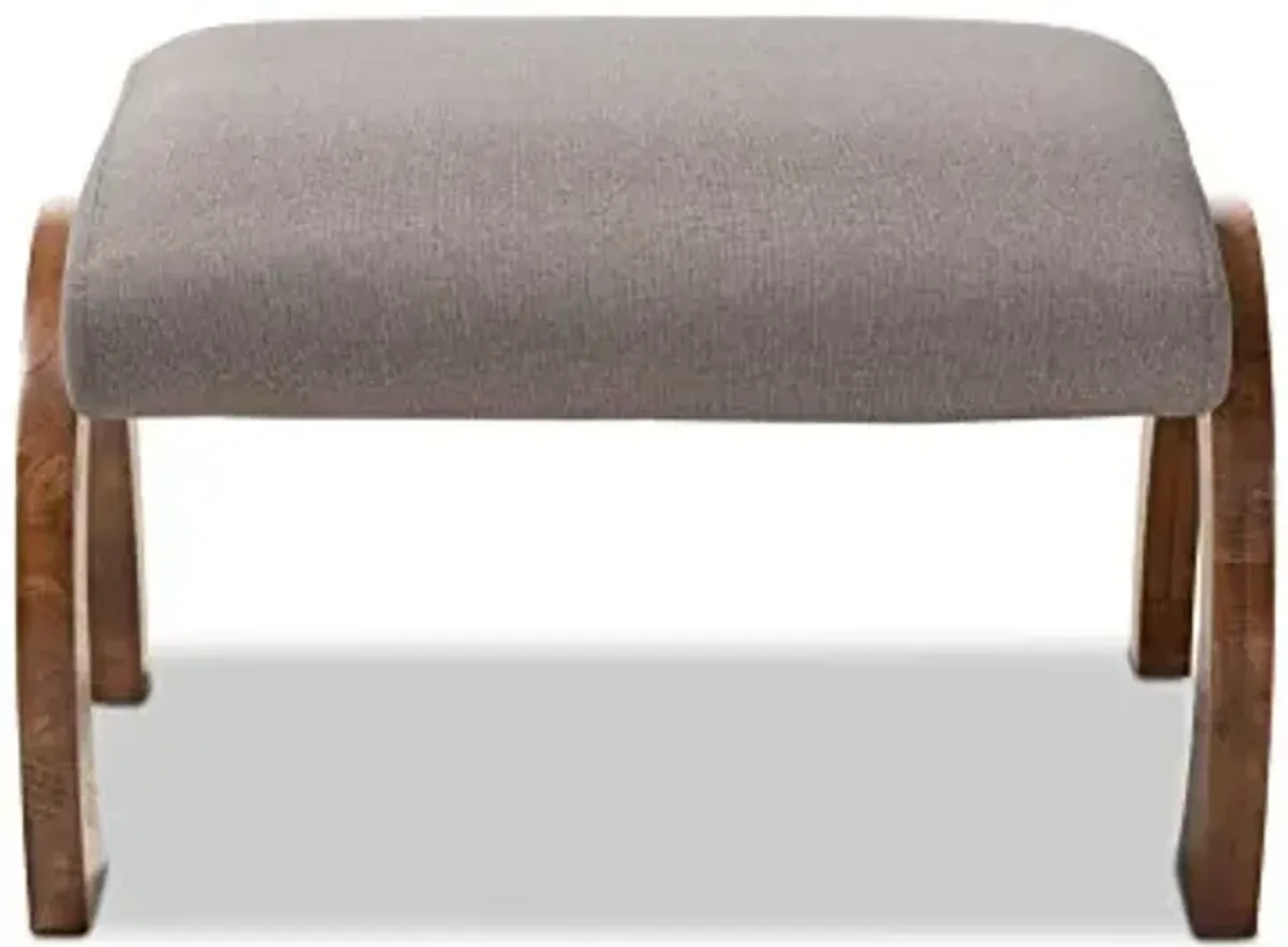Baxton Studio Sablonne Ottoman, Grey