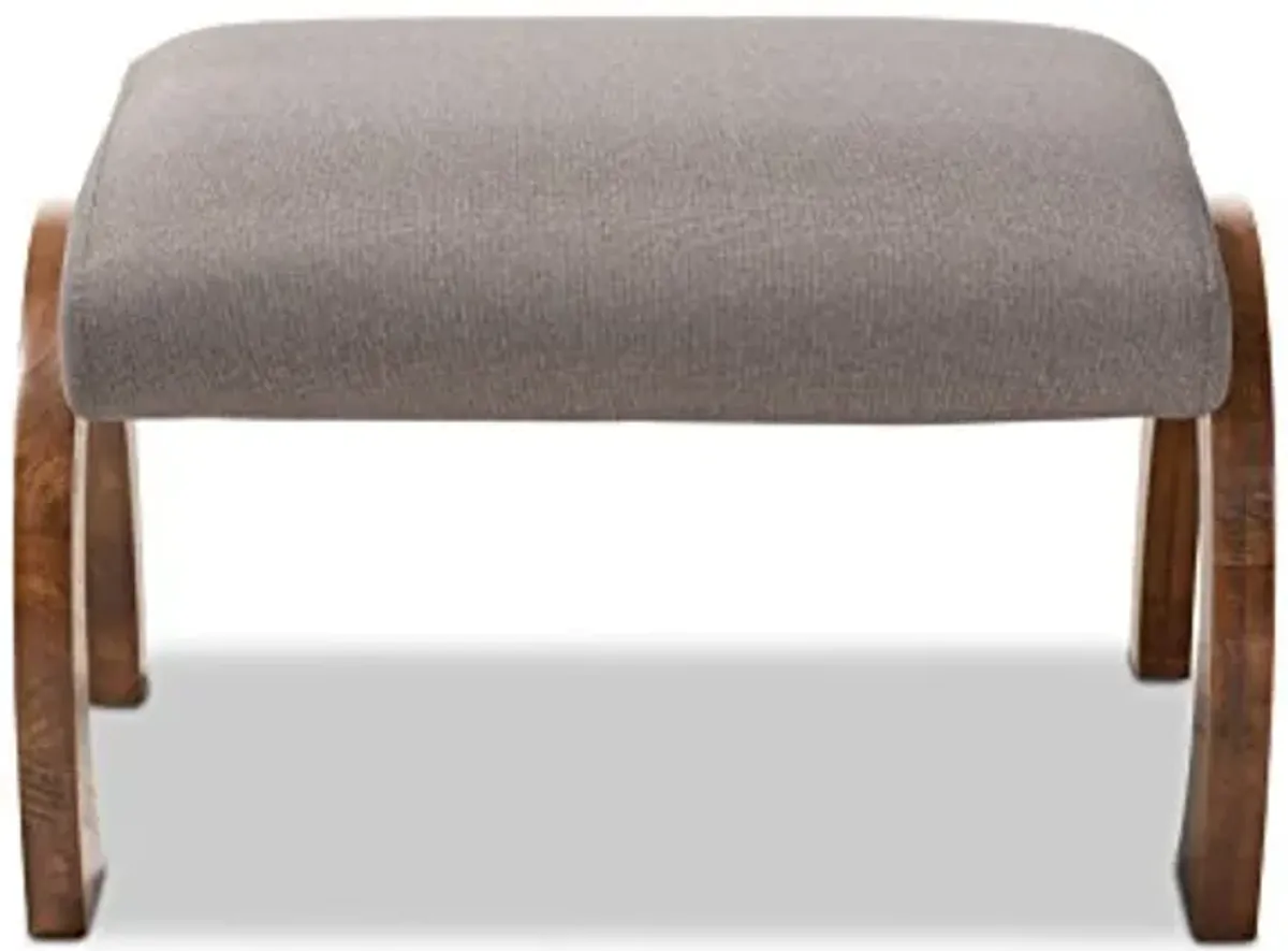 Baxton Studio Sablonne Ottoman, Grey