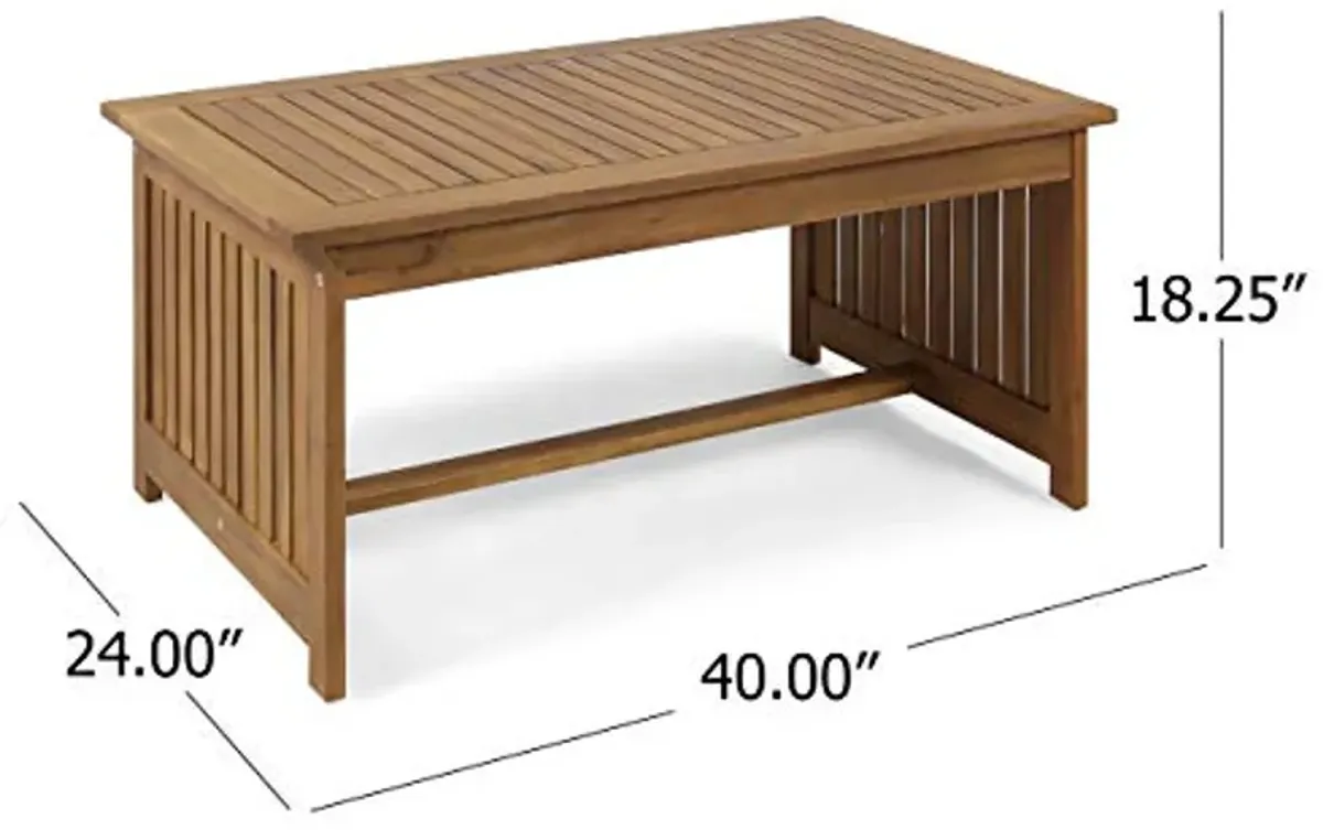 Christopher Knight Home Grace Outdoor Acacia Wood Coffee Table, Brown Patina Finish