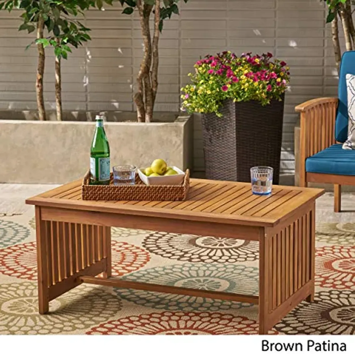 Christopher Knight Home Grace Outdoor Acacia Wood Coffee Table, Brown Patina Finish