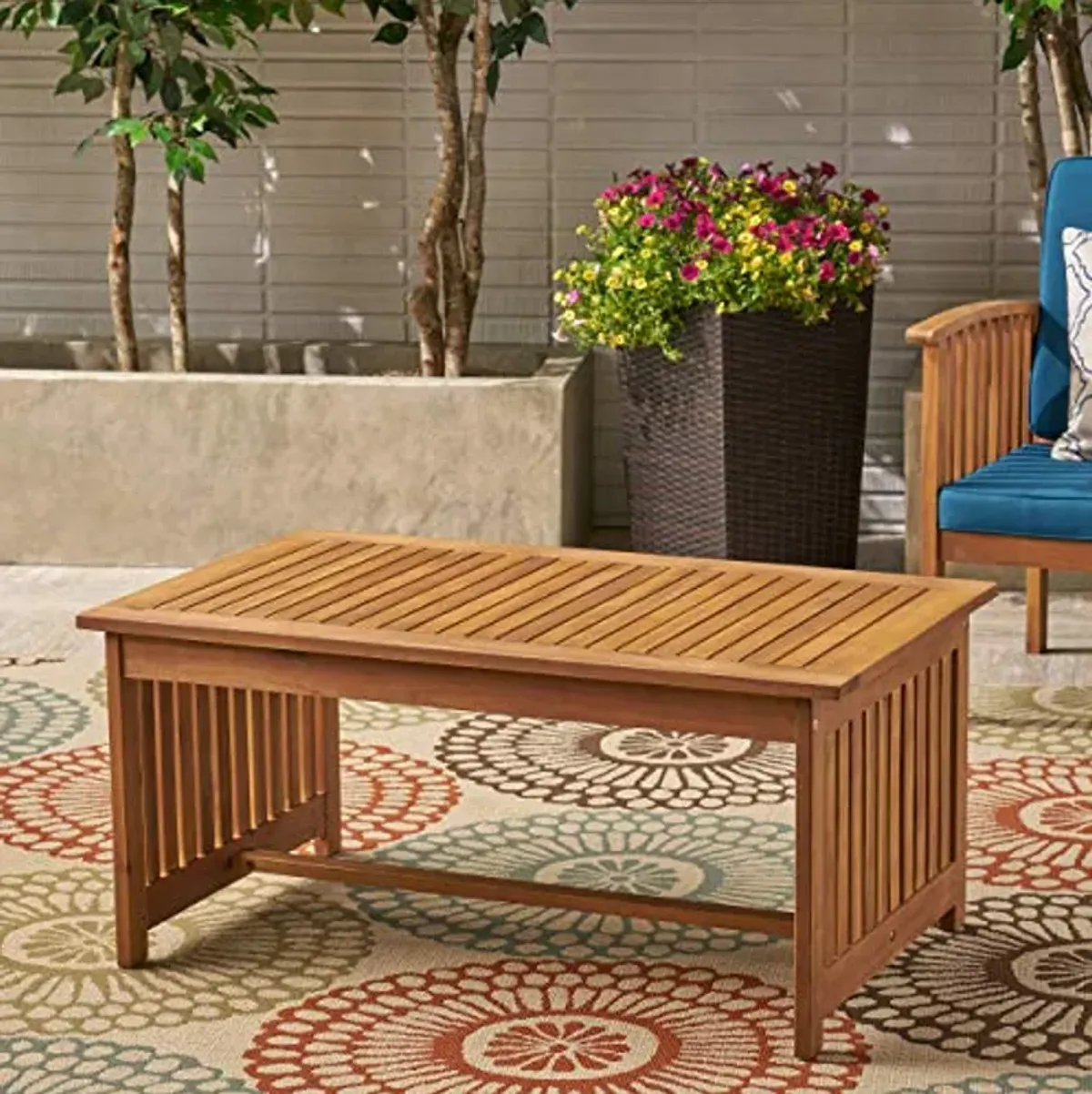 Christopher Knight Home Grace Outdoor Acacia Wood Coffee Table, Brown Patina Finish