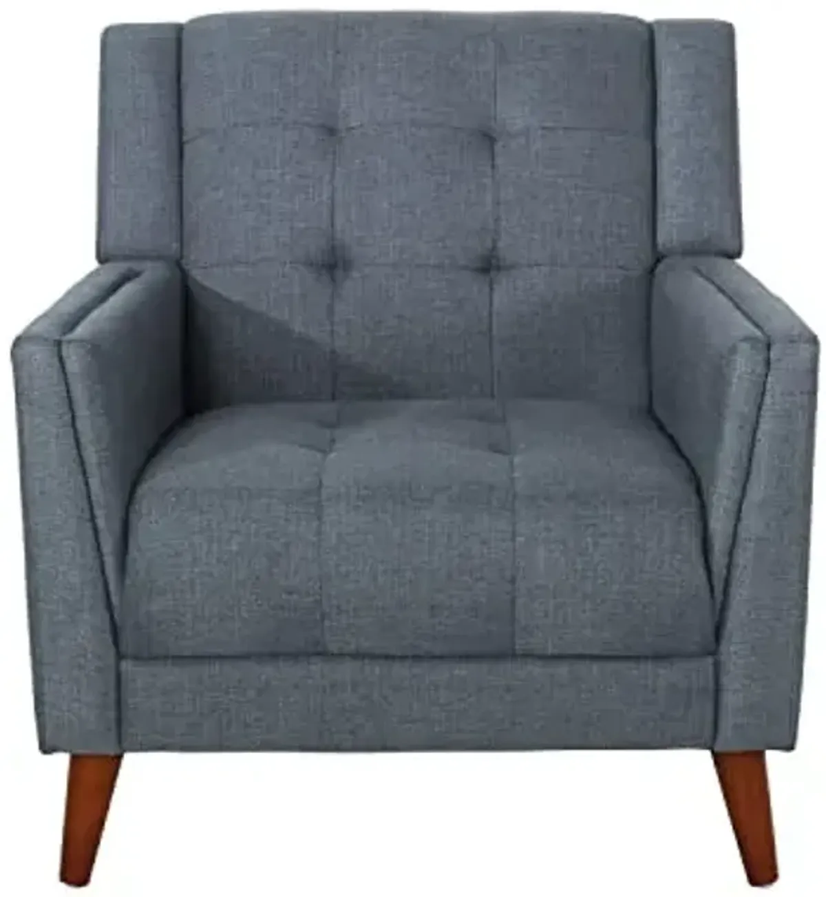 Christopher Knight Home Evelyn Mid Century Modern Fabric Arm Chair, Dark Gray, Walnut