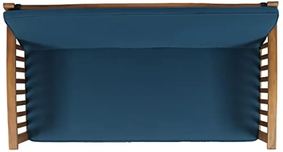 Christopher Knight Home Grace Outdoor Acacia Wood Loveseat, Brown Patina an Dark Teal