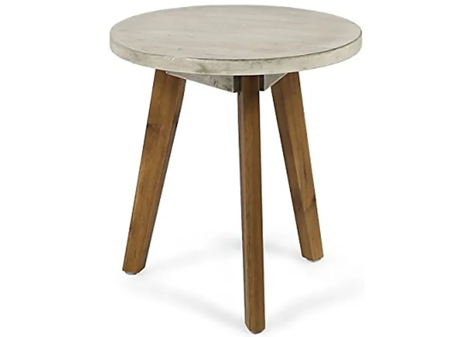 Christopher Knight Home Gino Outdoor Acacia Wood Side Table, Light Gray Finish/Natural Finish