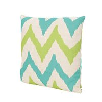 Christopher Knight Home Liz Outdoor Water Resistant 18" Square Pillow, Teal and Green Chevron