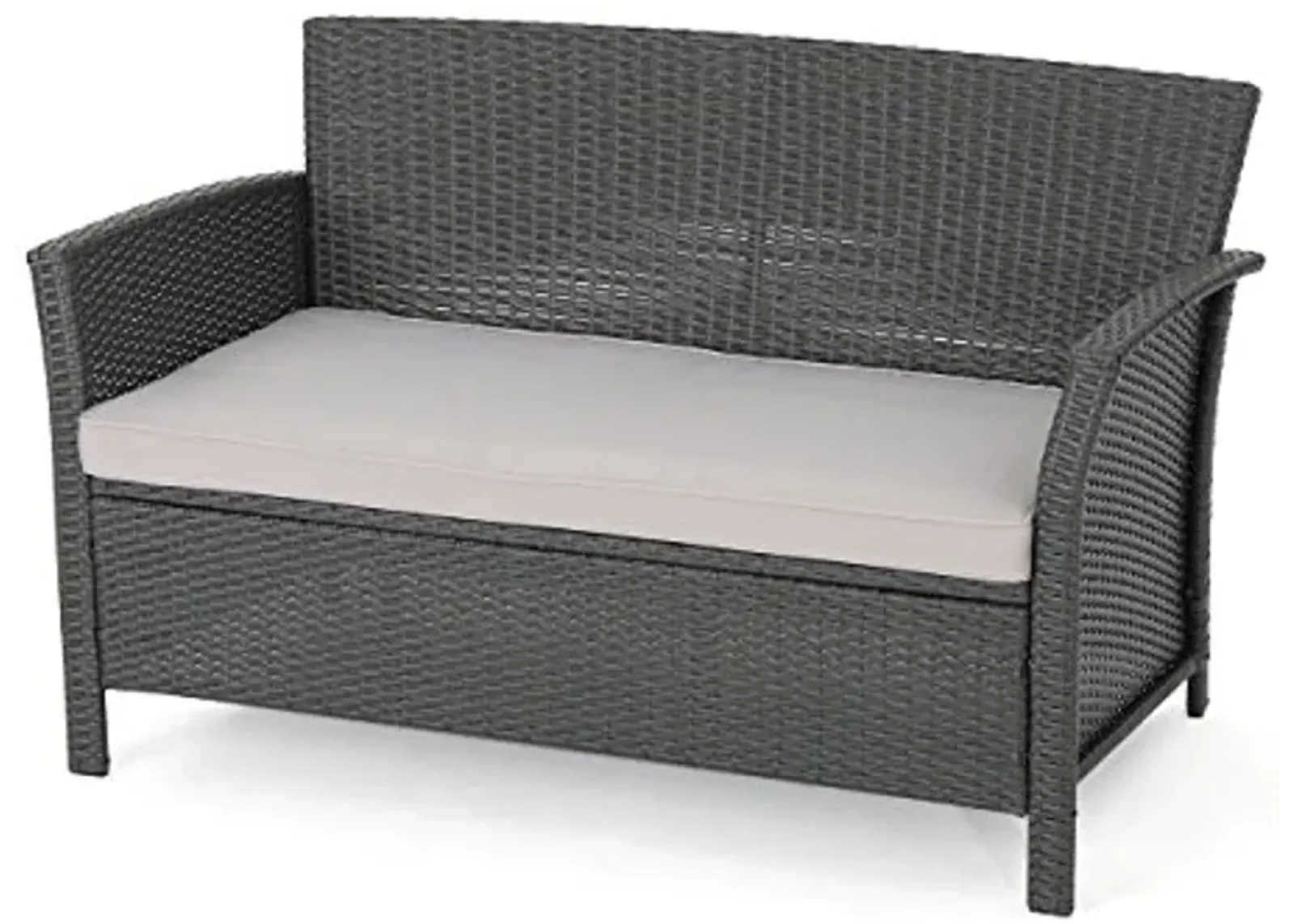 Christopher Knight Home Louisa Outdoor Wicker Loveseat, Silver, Gray/Light Gray