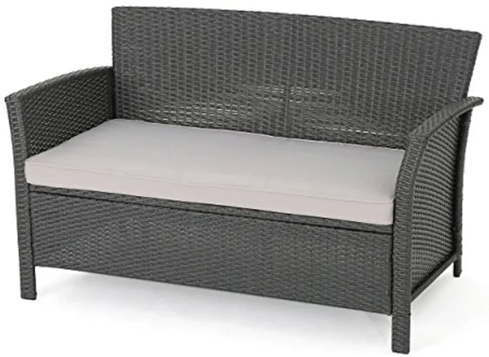 Christopher Knight Home Louisa Outdoor Wicker Loveseat, Silver, Gray/Light Gray