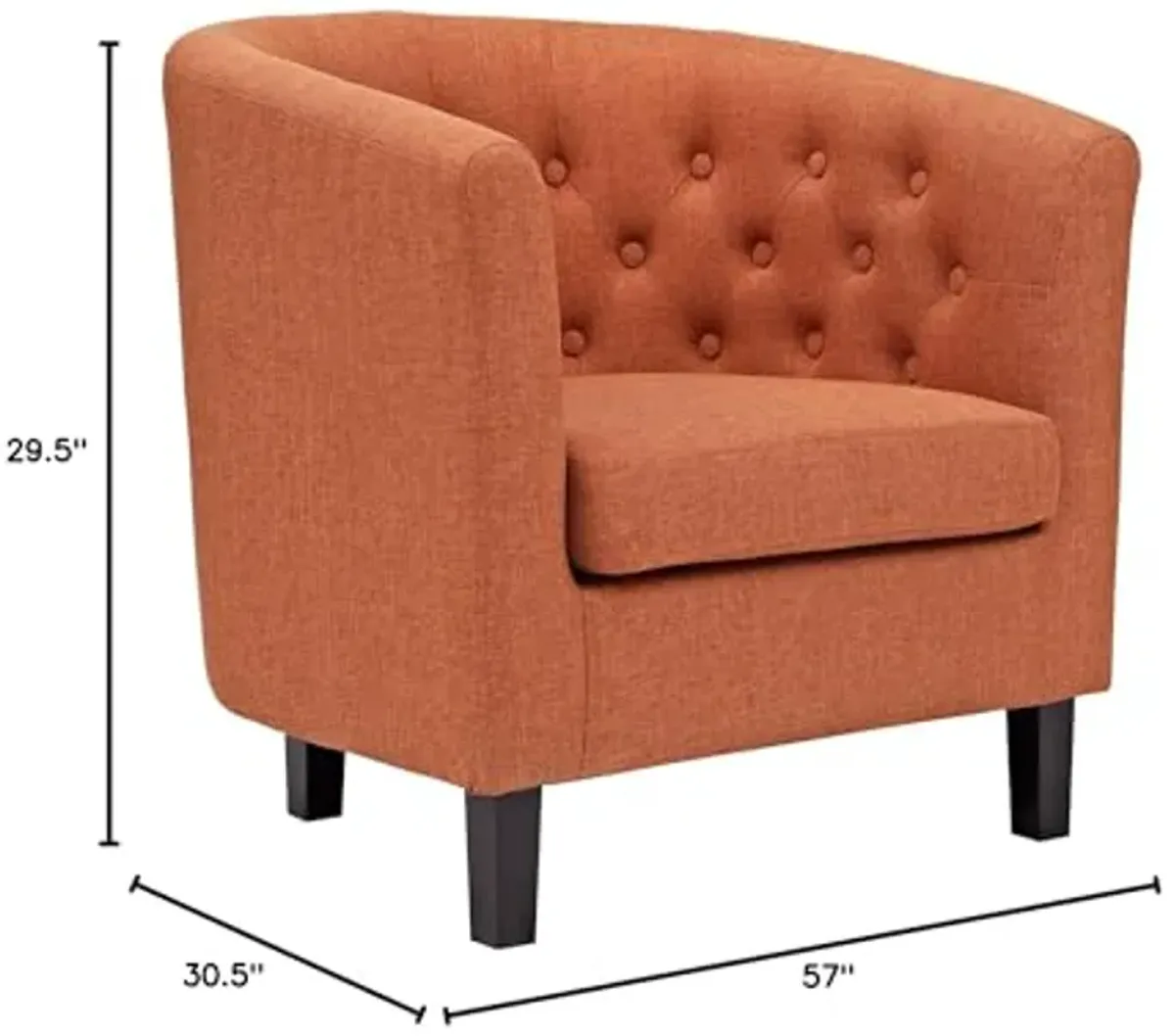 Modway Prospect Upholstered Fabric Contemporary Modern Two Armchairs in Orange