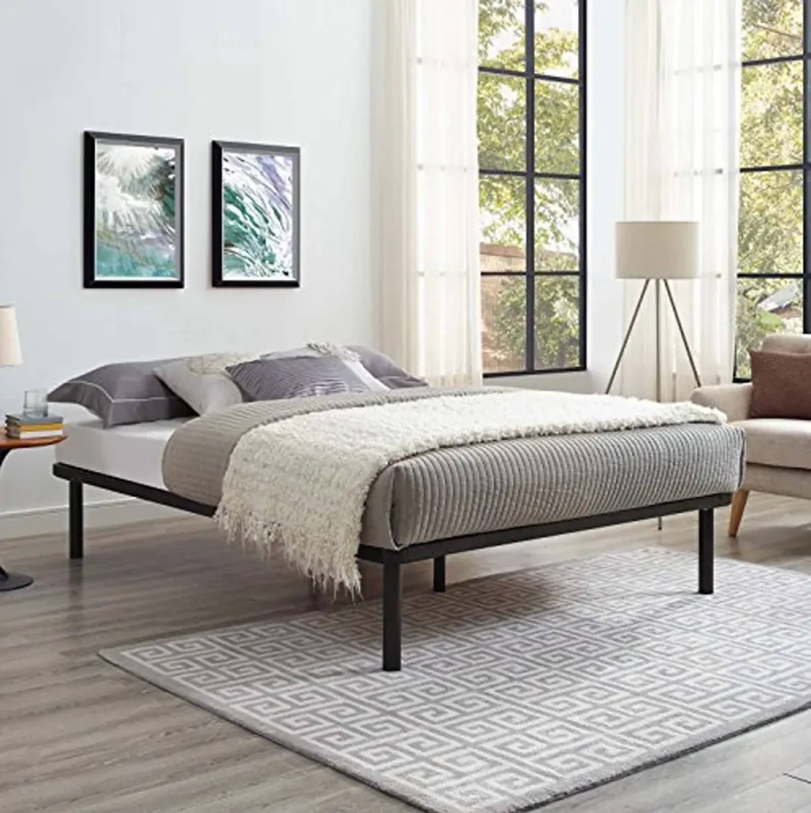 Modway Rowan Full Platform Bed Frame, Brown