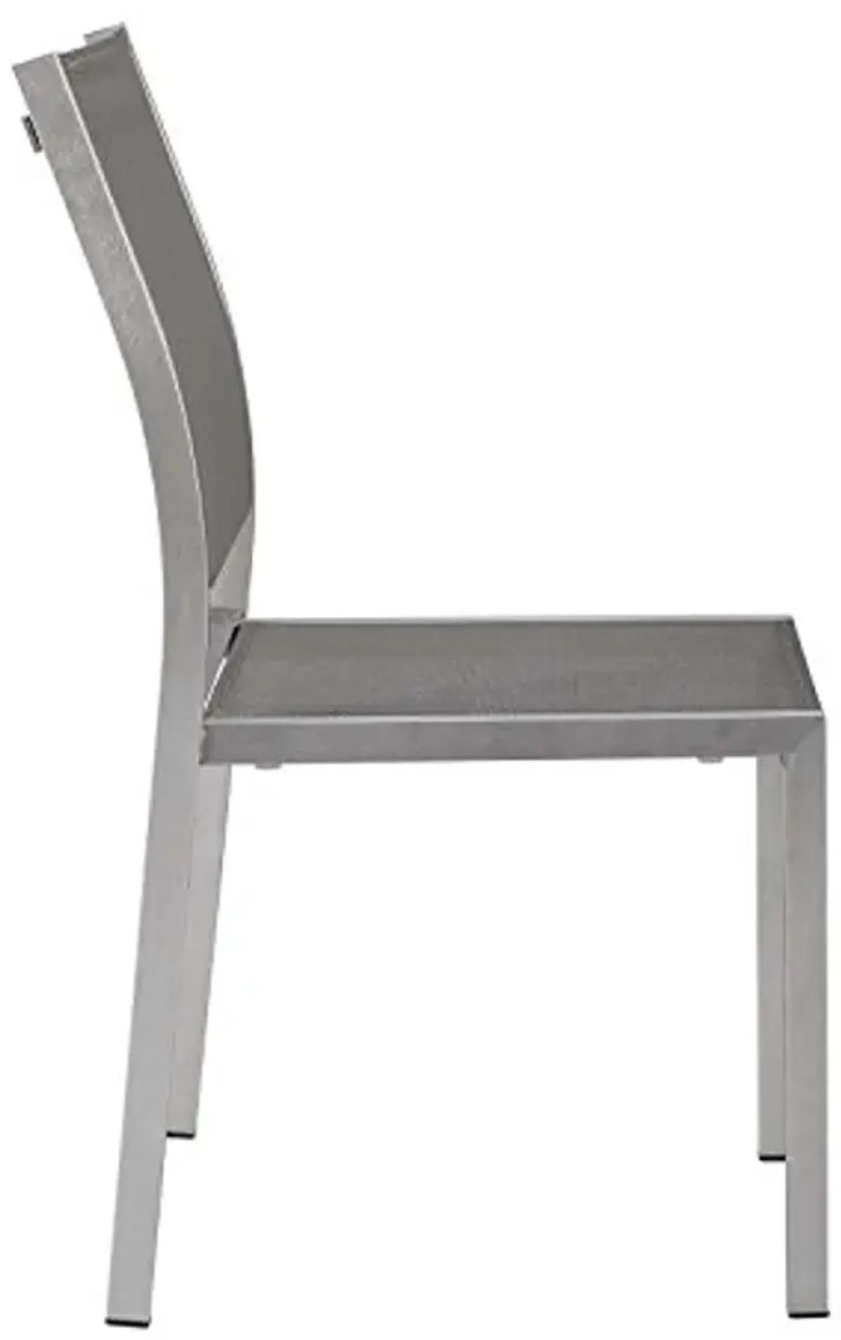 Modway Shore Outdoor Patio Aluminum Set of 2 Side Chair in Silver Gray