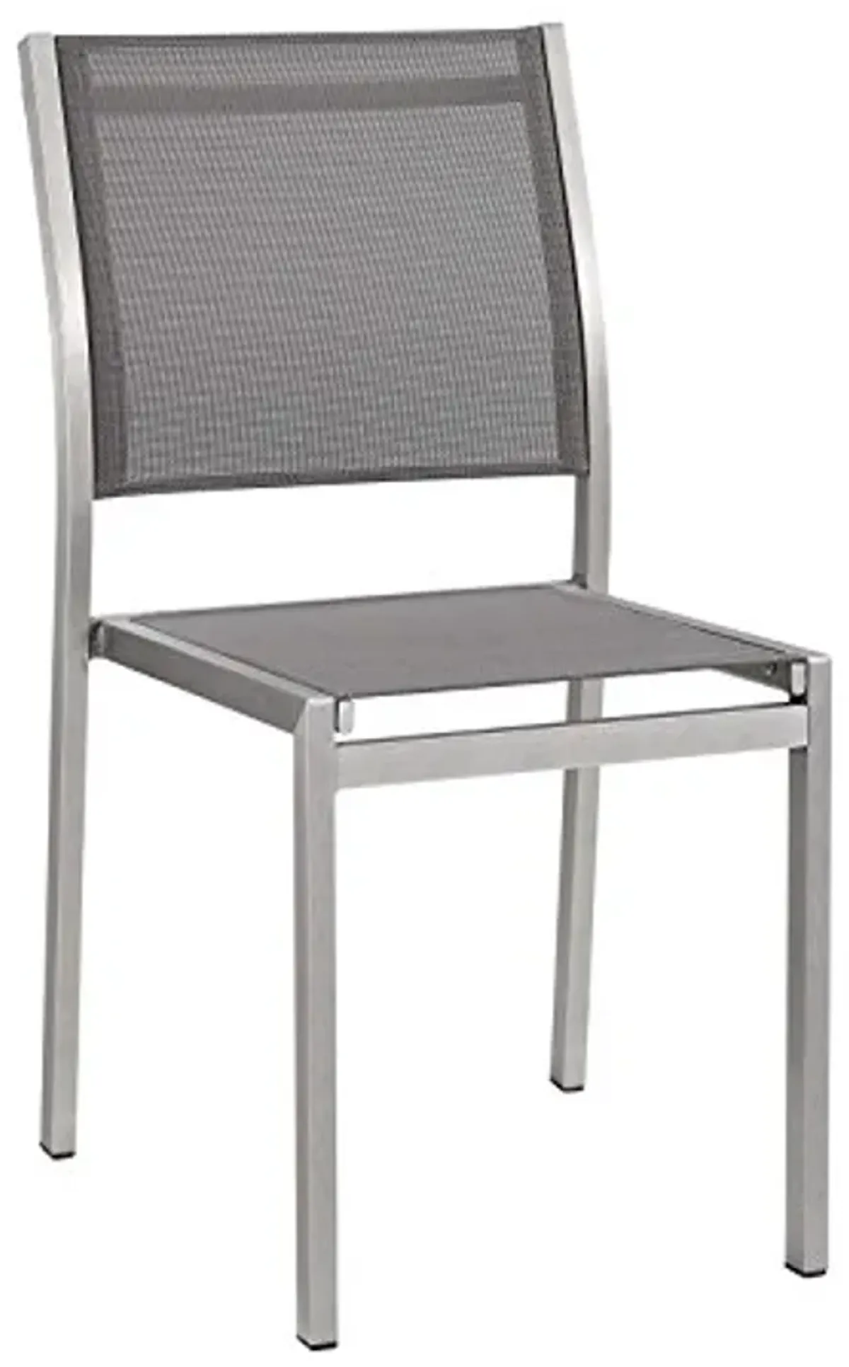 Modway Shore Outdoor Patio Aluminum Set of 2 Side Chair in Silver Gray