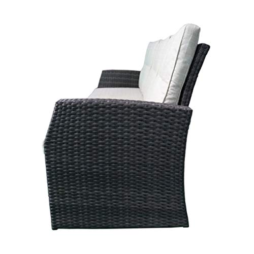 Christopher Knight Home Joanne Outdoor 3 Seater Wicker Sofa, Grey with