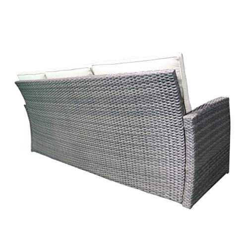 Christopher Knight Home Joanne Outdoor 3 Seater Wicker Sofa, Grey with