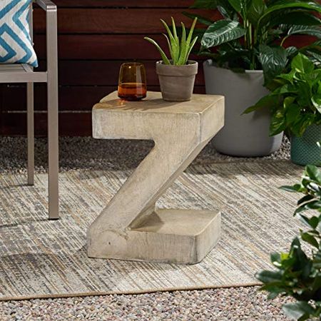 Christopher Knight Home Jingle Outdoor Weight Concrete Side Table, Light Gray
