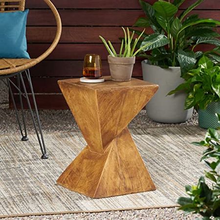 Christopher Knight Home Kajsa Outdoor Lightweight Concrete Accent Table, Natural