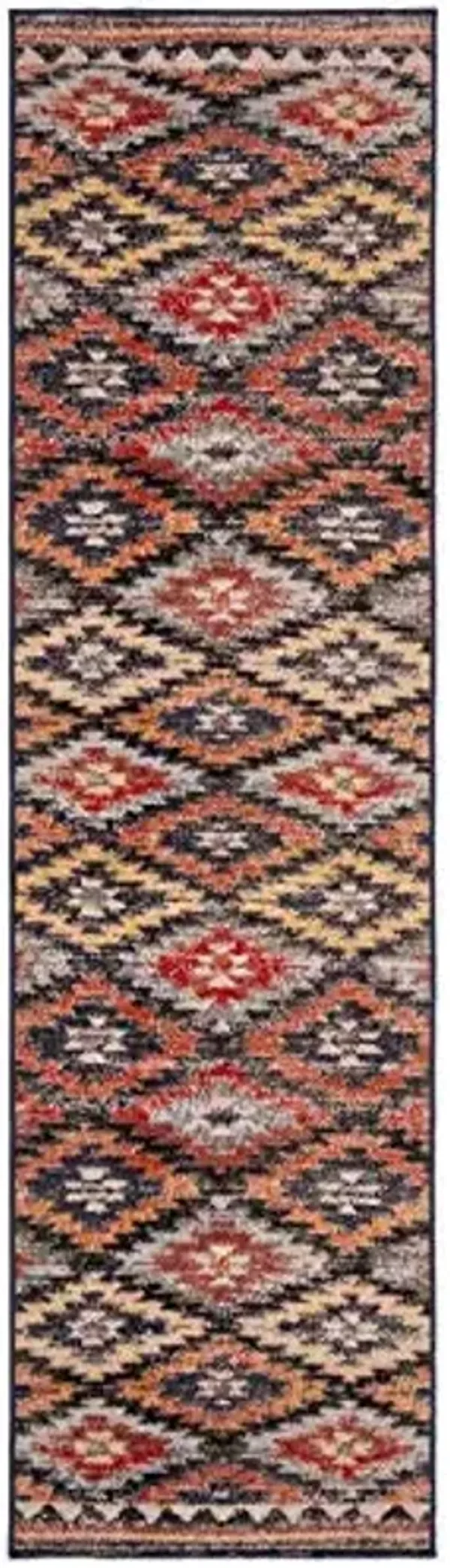 SAFAVIEH Washable Rug Outdoor Montage Collection - 3' x 5', Rust & Multi, Non-Shedding & Easy to Clean, Ideal for Patio, Backyard, Mudroom (MTG246P)