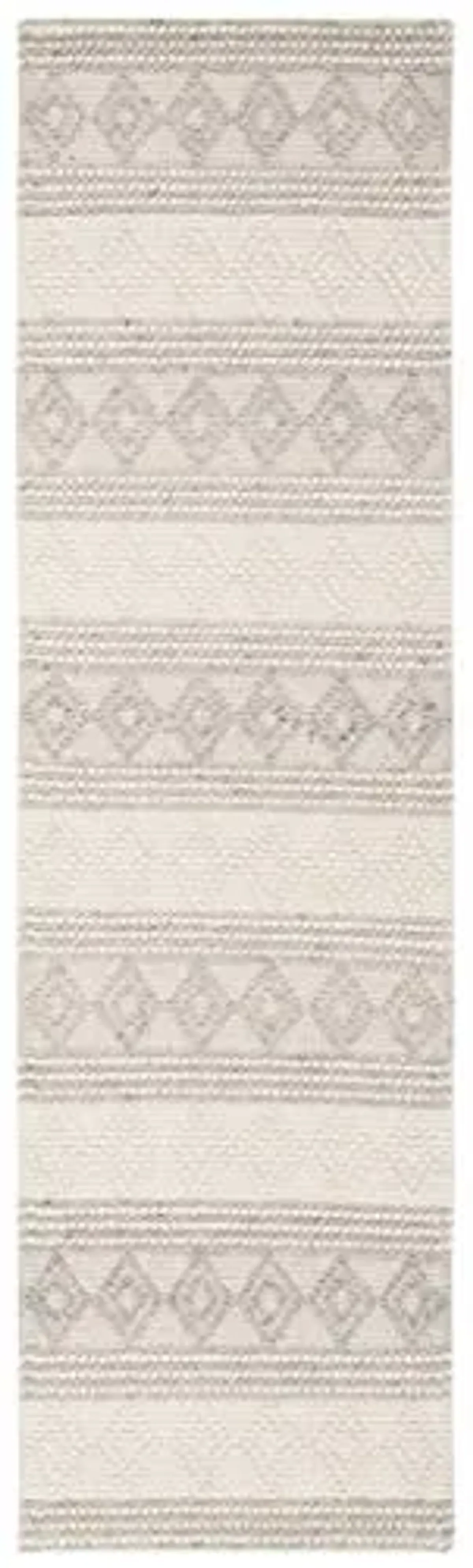 SAFAVIEH Natura Collection Runner Rug - 2'3" x 8', Grey & Ivory, Handmade Moroccan Boho Tribal Wool & Cotton, Ideal for High Traffic Areas in Living Room, Bedroom (NAT750F)