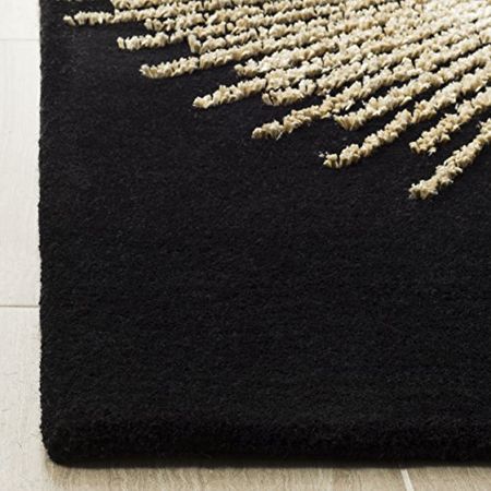 SAFAVIEH Soho Collection 2' x 3' Black / Beige SOH655Z Handmade Premium Wool & Viscose Accent Rug