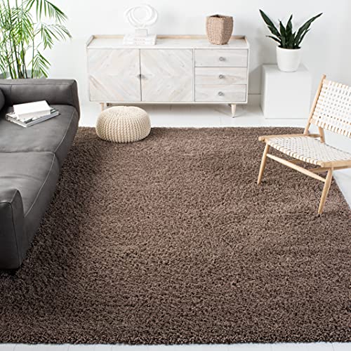 SAFAVIEH California Premium Shag Collection 8'6" Square Taupe SG151 Non-Shedding Living Room Bedroom Dining Room Entryway Plush 2-inch Thick Area Rug
