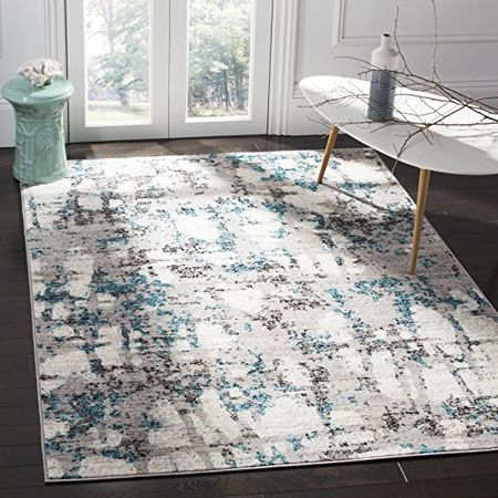 SAFAVIEH Skyler Collection 9' x 12' Grey/Blue SKY193B Modern Abstract Non-Shedding Living Room Bedroom Dining Home Office Area Rug