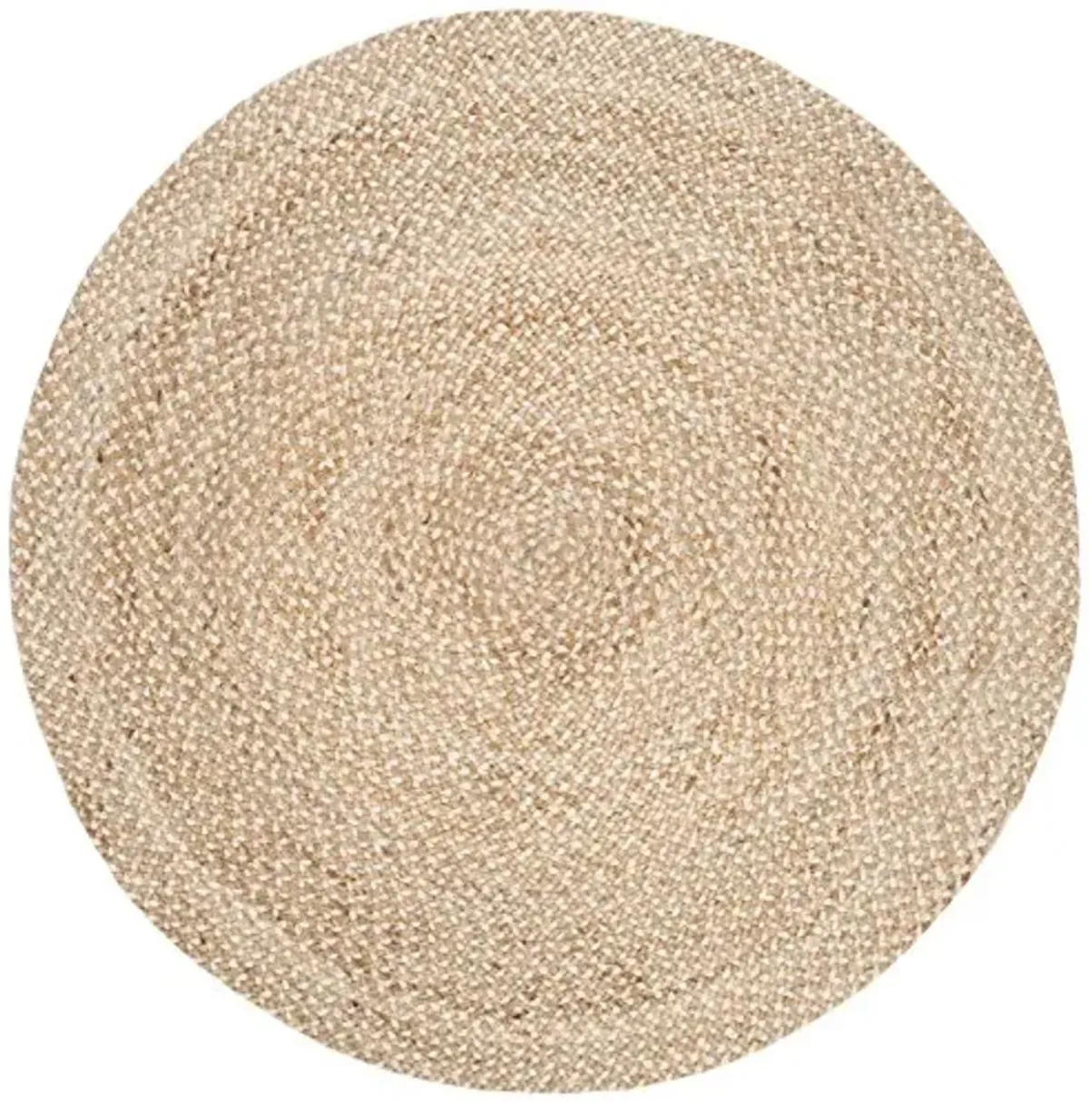 SAFAVIEH Natural Fiber Collection Area Rug - 8' Round, Natural & Ivory, Handmade Boho Charm Braided Jute, Ideal for High Traffic Areas in Living Room, Bedroom (NF804B)