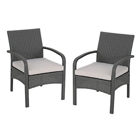 Christopher Knight Home 305810 Otto Outdoor Wicker Club Chair, Gray and Silver(Set of 2)