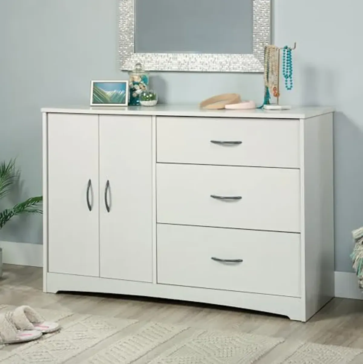 Sauder Beginnings Dresser, Soft White finish