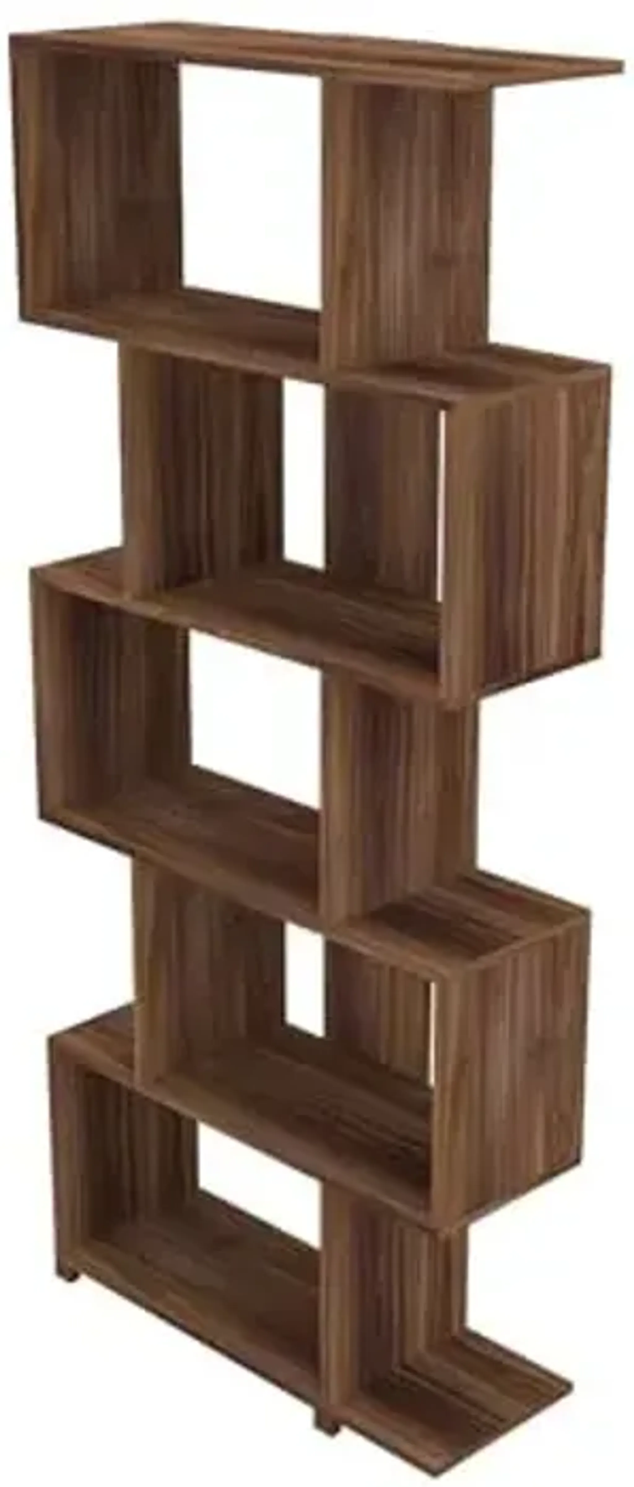 Manhattan Comfort Petrolina Bookshelf with 5 Zig-Zag Cubbies & Open ...