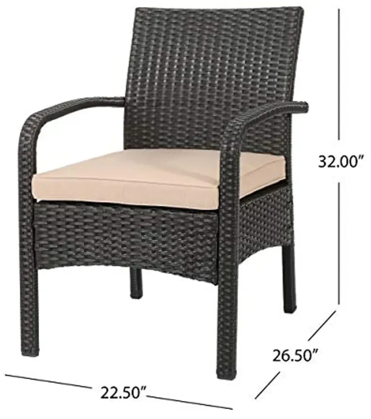 Christopher Knight Home 305809 Otto Outdoor Wicker Club Chair, Brown and Tan(Set of 2)