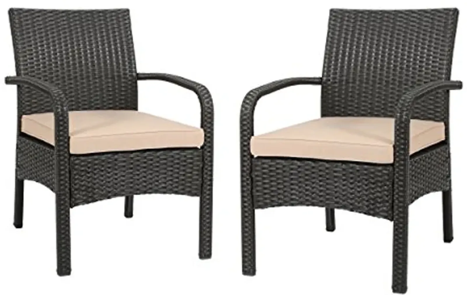 Christopher Knight Home 305809 Otto Outdoor Wicker Club Chair, Brown and Tan(Set of 2)