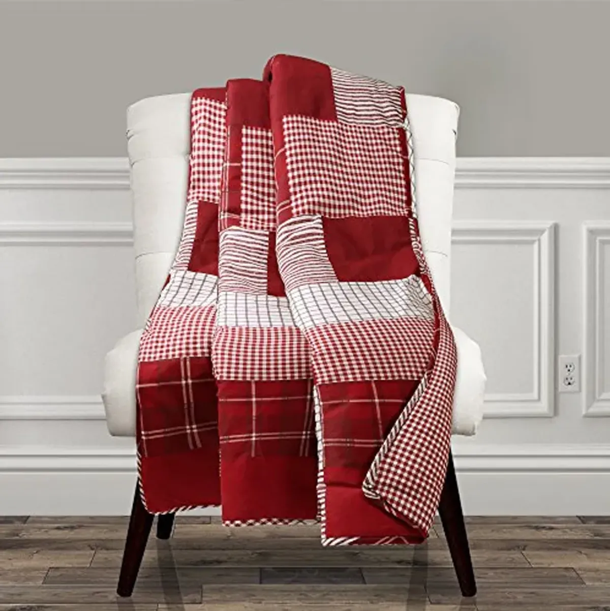 Lush Decor Greenville Throw Red, 60" x 50"