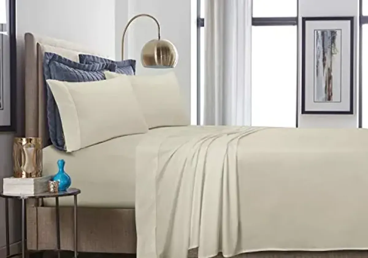 Tribeca Living Percale 500 Thread Count Cotton Pillow Pair, Standard, Moonlight