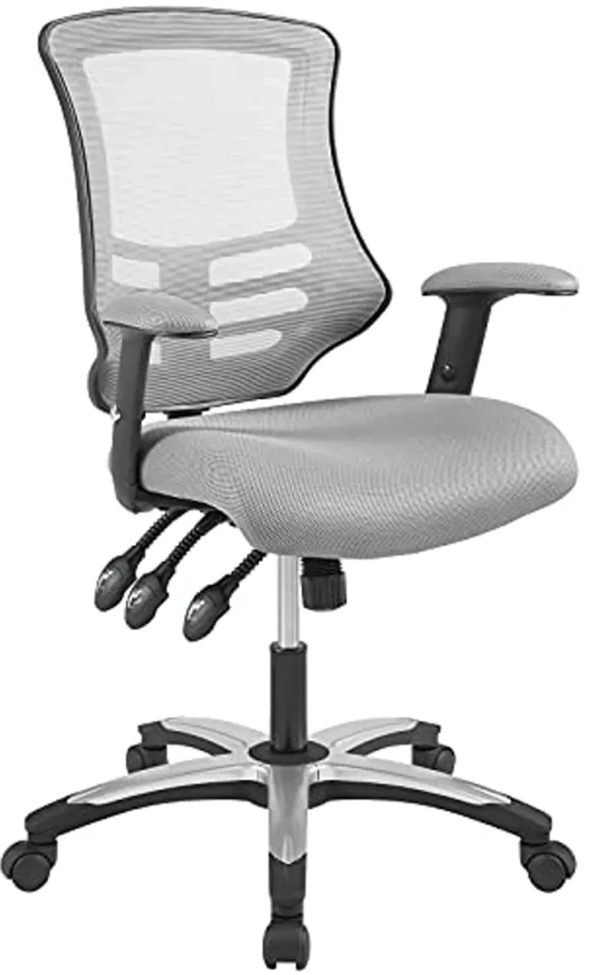 Modway Calibrate Mesh Adjustable Computer Desk Office Chair in Gray