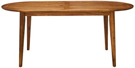 Christopher Knight Home Stanford Outdoor 71" Acacia Wood Oval Dining Table, Teak Finish