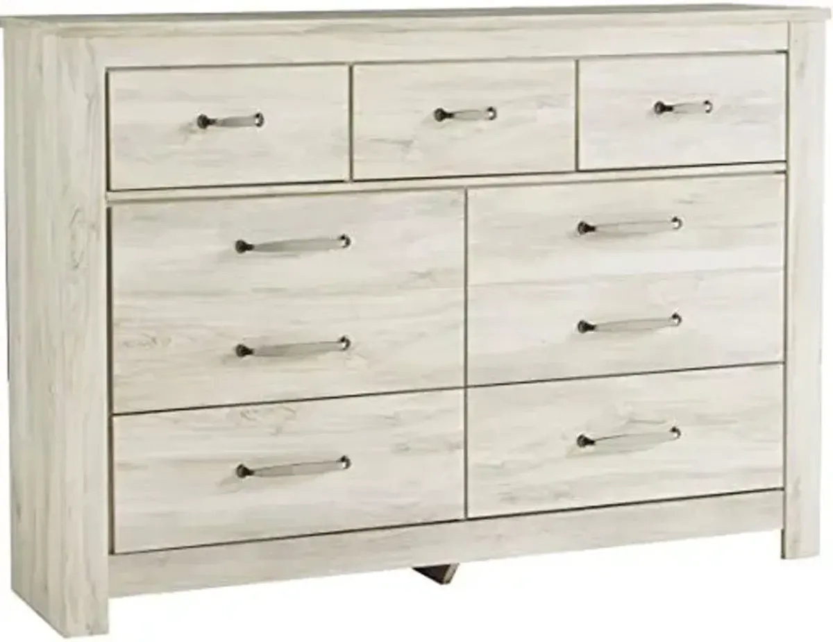 Signature Design by Ashley Bellaby Farmhouse 7 Drawer Dresser, Whitewash