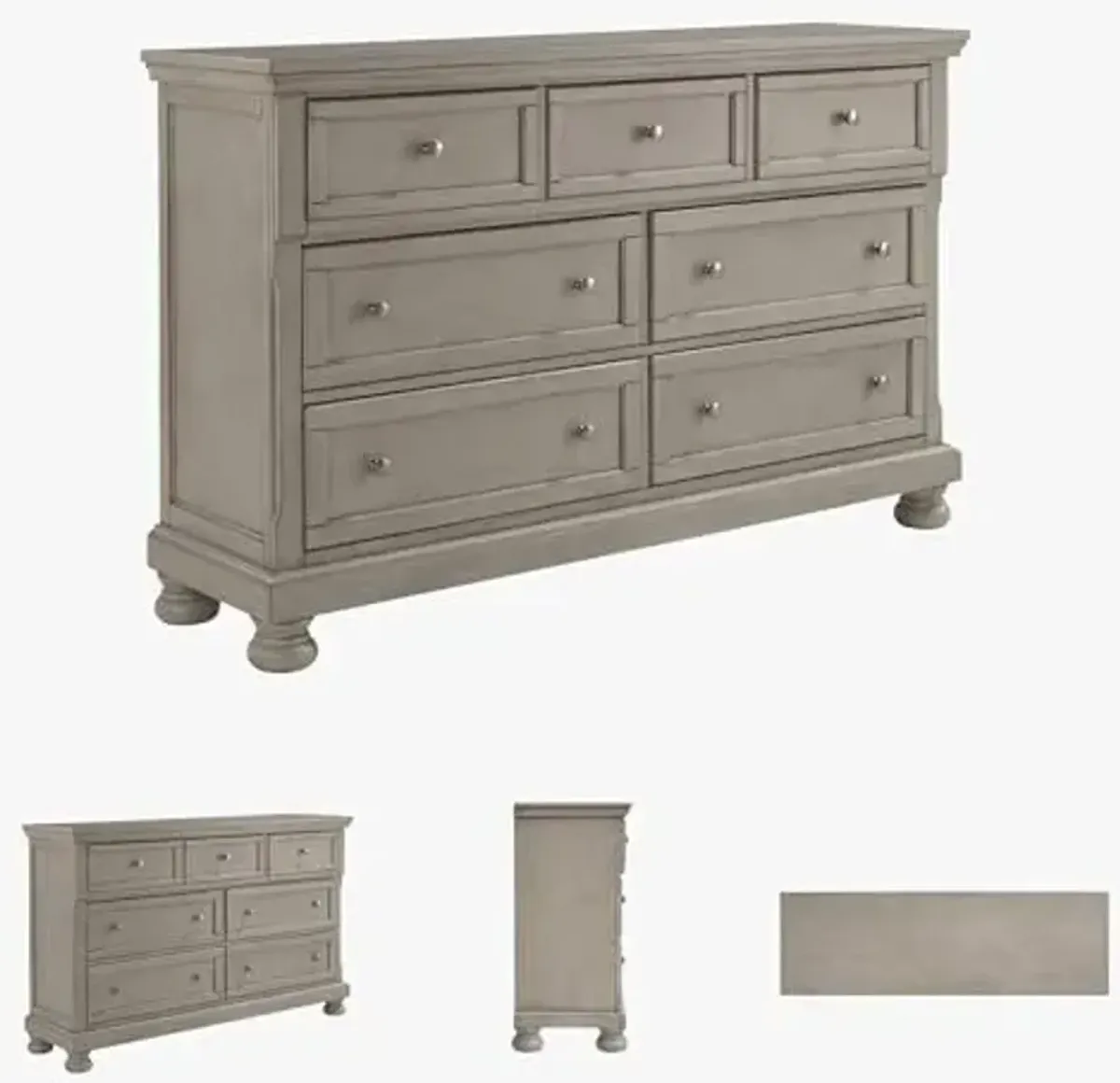 Signature Design by Ashley Lettner Modern Traditional 7 Drawer Dresser, Light Gray