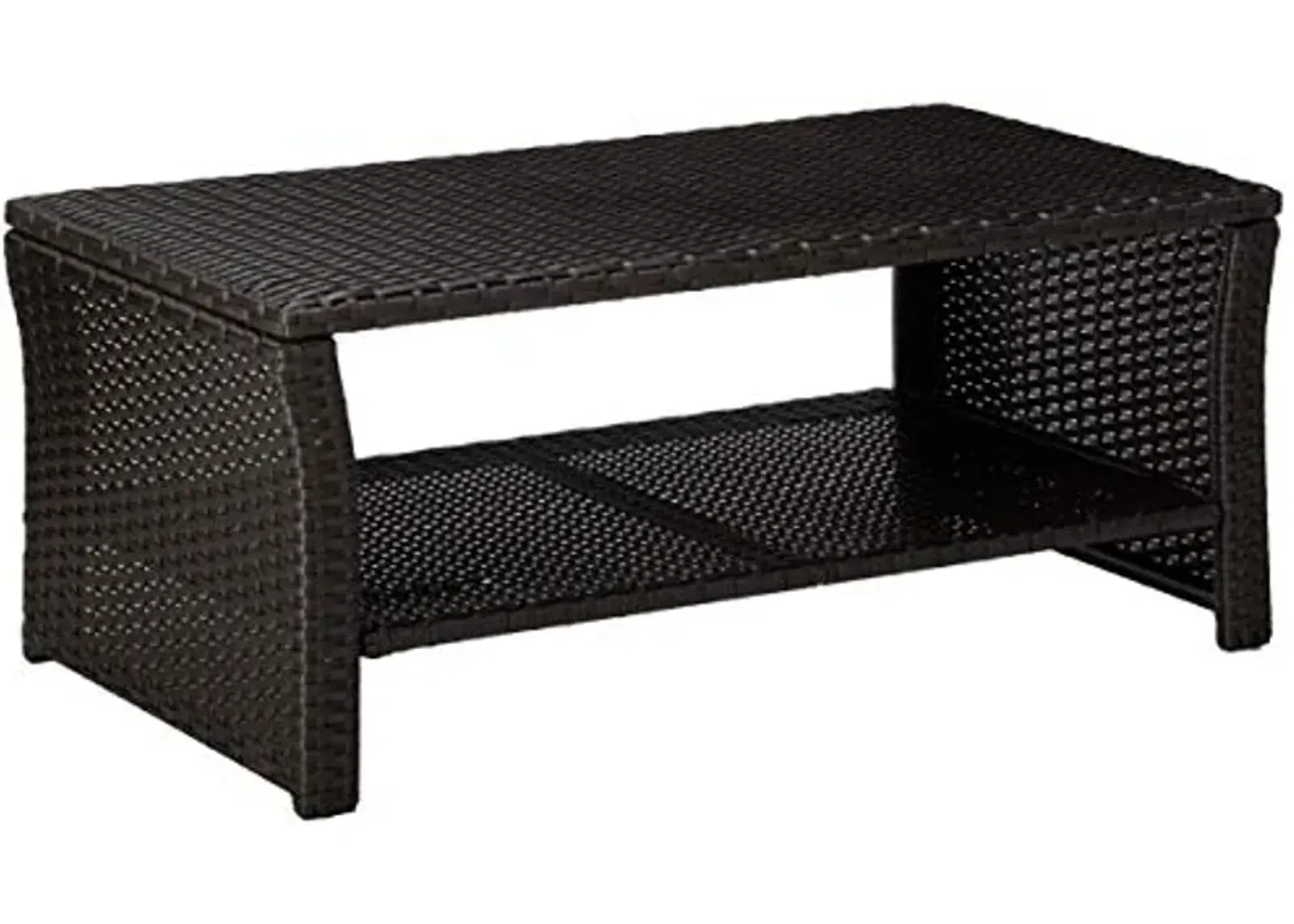 Christopher Knight Home Justin Outdoor Wicker Coffee Table, Brown, Black