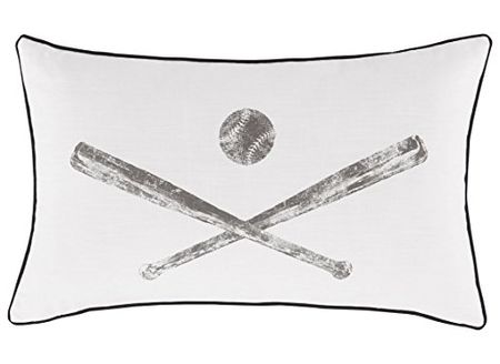 Signature Design by Ashley Waman Kid's Baseball 20 x 12 in Accent Throw Pillow, White