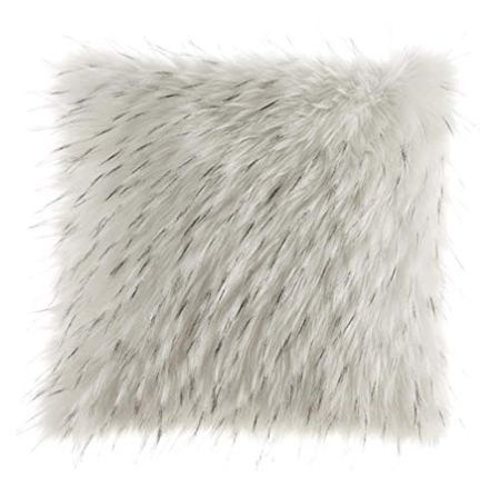 Signature Design by Ashley Calisa Faux Fur Accent Throw Pillow, 20 x 20 Inches, White