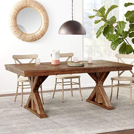Signature Design by Ashley Grindleburg Farmhouse Reclaimed Wood Dining Table, Seats up to 6, Light Brown