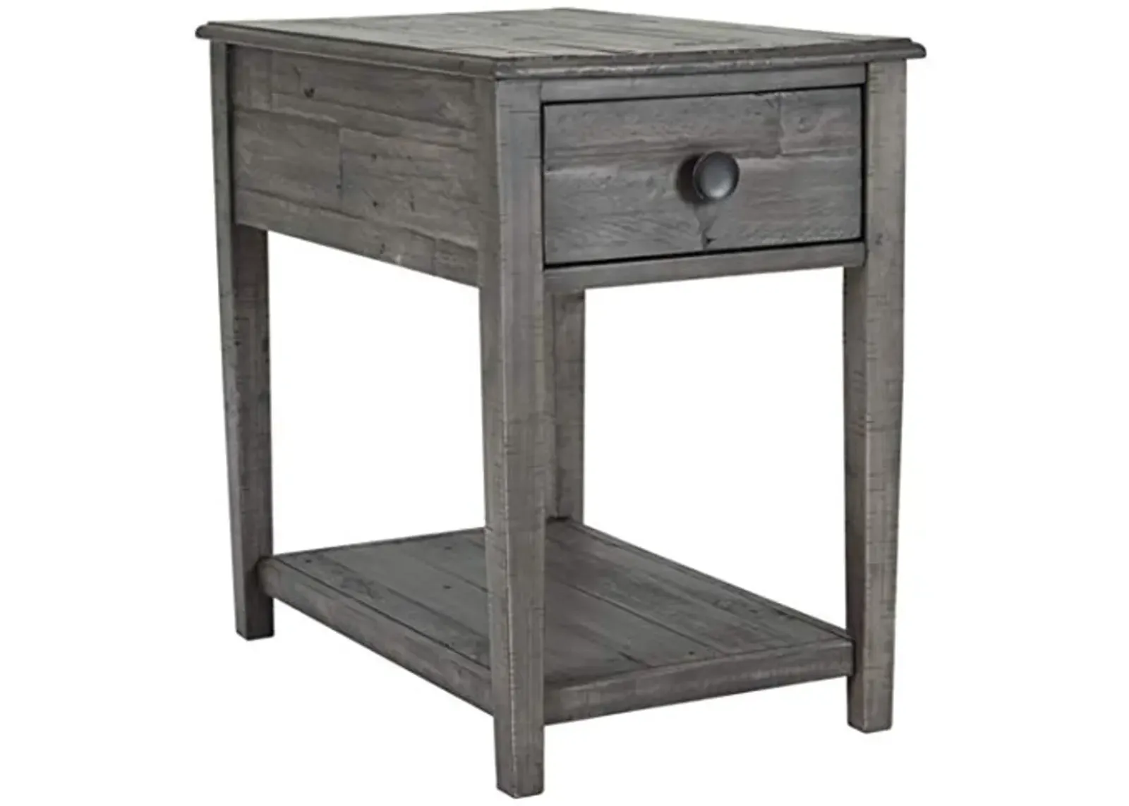 Signature Design by Ashley Borlofield Farmhouse Rectangular End Table with Drawer, Gray