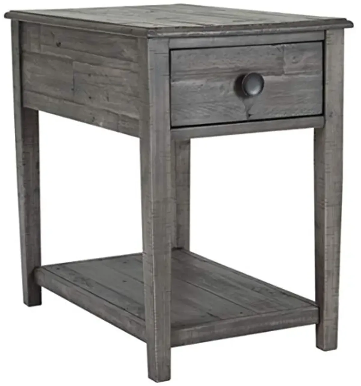 Signature Design by Ashley Borlofield Farmhouse Rectangular End Table with Drawer, Gray