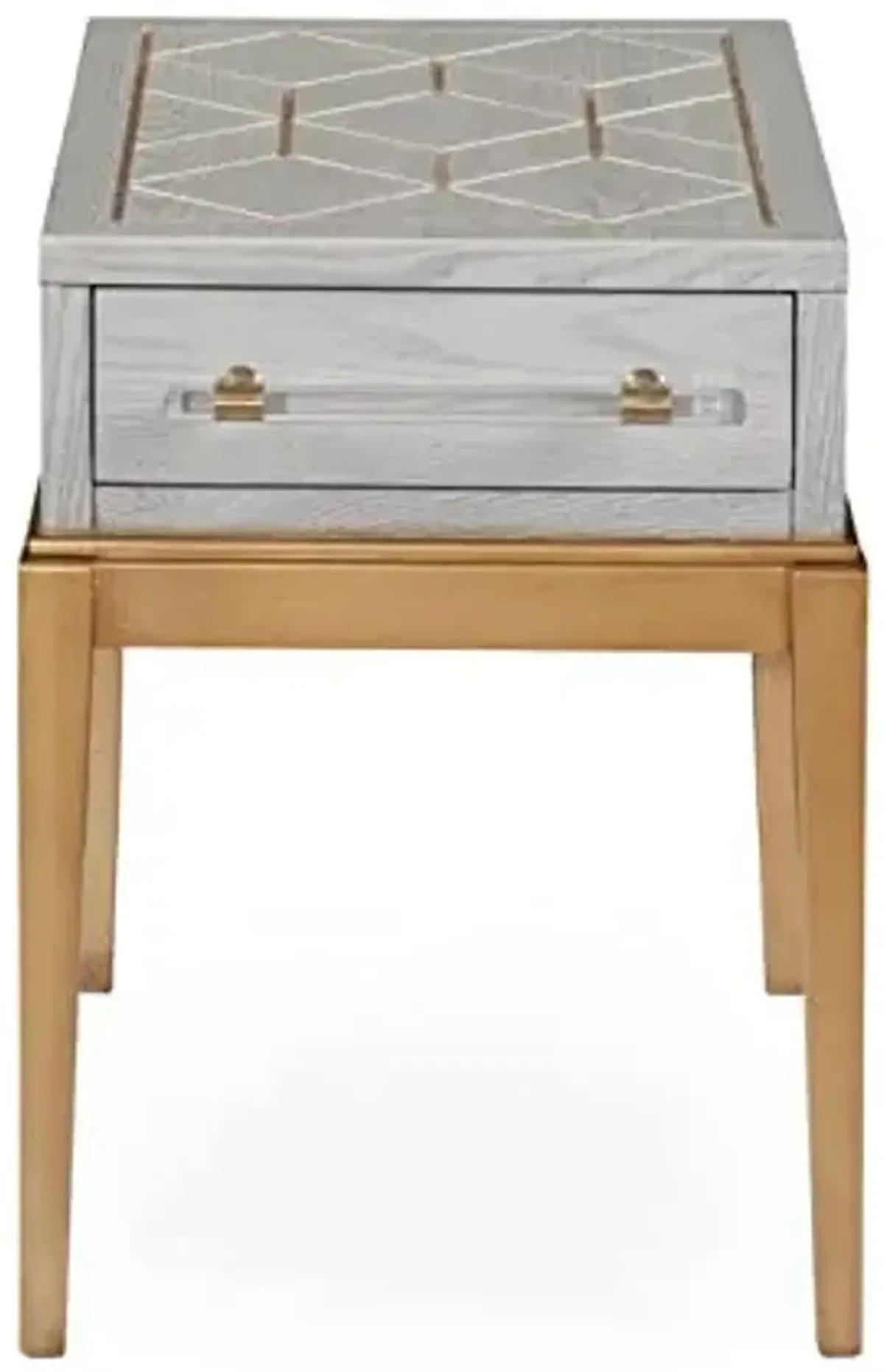 Bassett Mirror Perrine Chairside Table, Soft Graphite