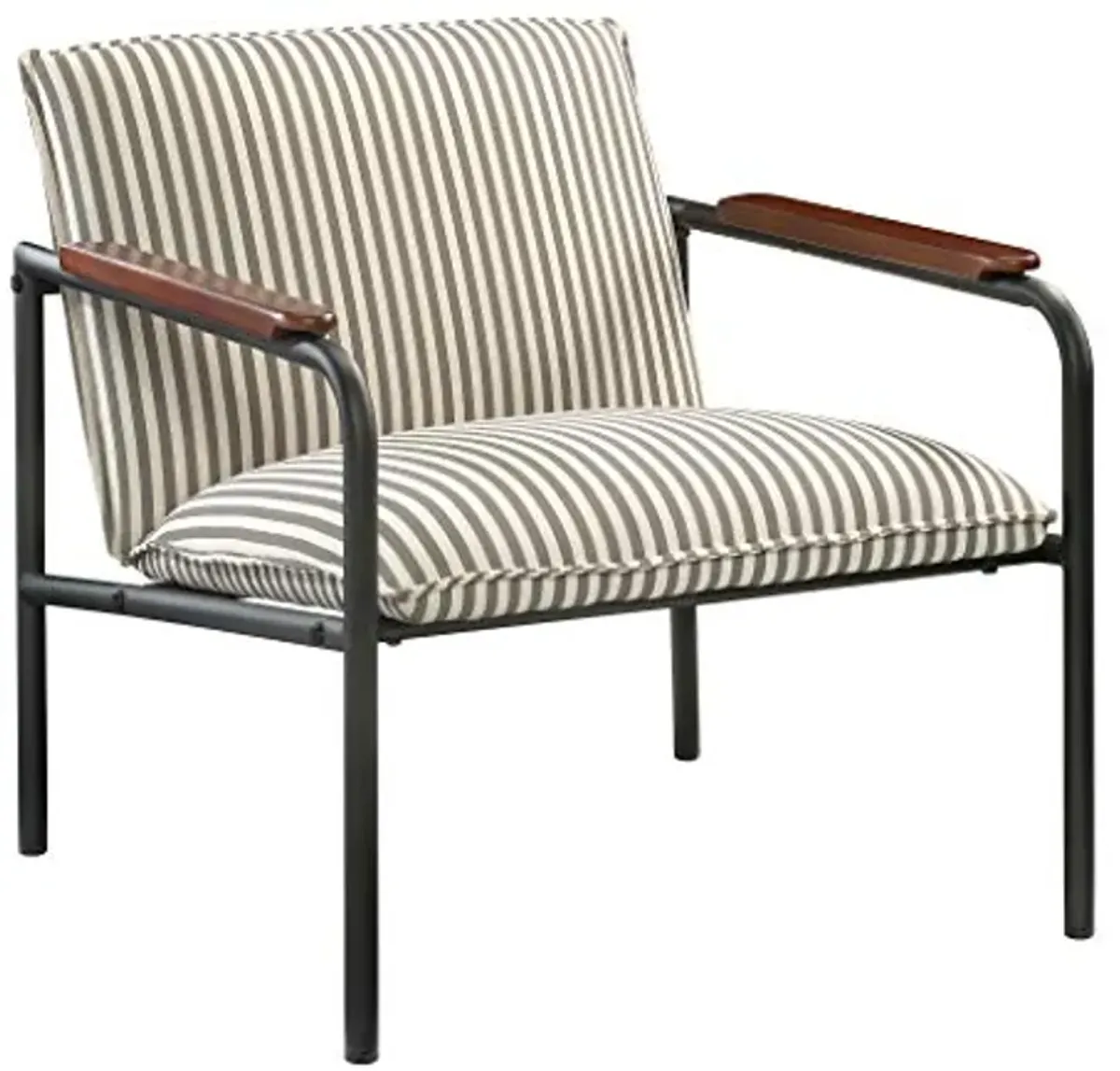 Sauder Vista Key Lounge Chair, L: 26.77" x W: 28.35" x H: 26.77", Metal, Gray/White finish