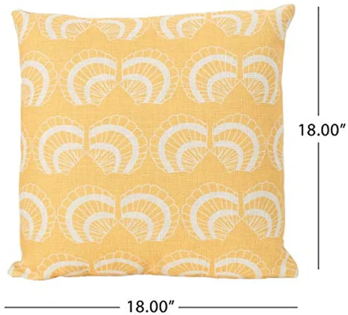 Christopher Knight Home Henry Outdoor 18" Water Resistant Square Pillows (Set of 2), Beige on Orange