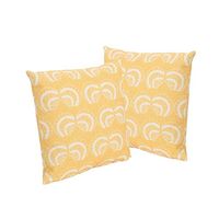 Christopher Knight Home Henry Outdoor 18" Water Resistant Square Pillows (Set of 2), Beige on Orange