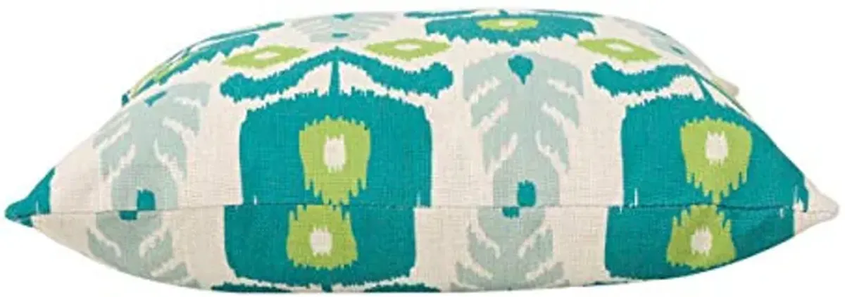 Christopher Knight Home Diego Outdoor 18" Water Resistant Square Pillows (Set of 4), Teal/Green Print