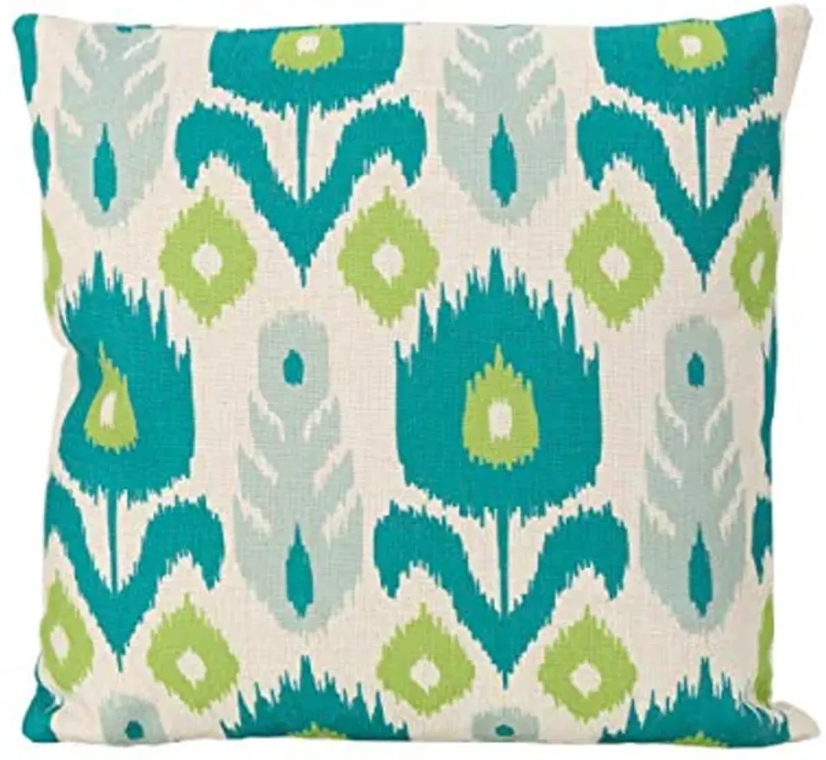 Christopher Knight Home Diego Outdoor 18" Water Resistant Square Pillows (Set of 4), Teal/Green Print