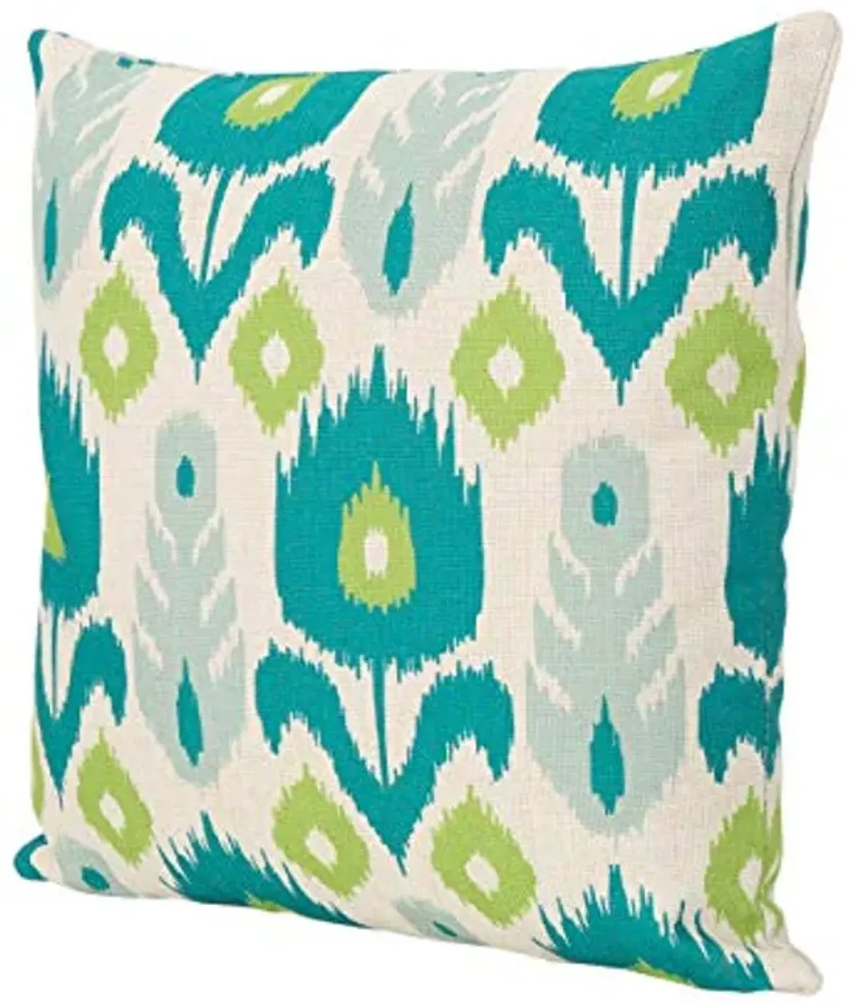 Christopher Knight Home Diego Outdoor 18" Water Resistant Square Pillows (Set of 4), Teal/Green Print