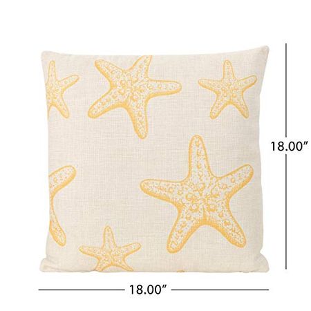 Christopher Knight Home Zona Outdoor 18" Water Resistant Square Pillows (Set of 2), Orange on Beige
